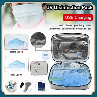 กระเป๋าฆ่าเชื้อ UV แบบพกพา Micro-USB Ultraviolet Disinfection Bag สำหรับหน้ากากแว่นตาล้างเครื่องประดับชุดชั้นใน