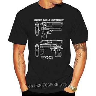 เสื้อยืดลําลอง แขนสั้น คอกลม พิมพ์ลาย Desert Eagle Blueprint Gun Pistol สไตล์คลาสสิก ไม่ซ้ําใคร สําหรับผู้ชาย 306090สามา