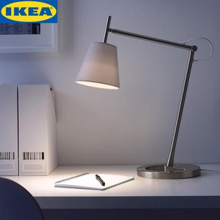 IKEA NYFORS นีฟอร์ช โคมไฟโต๊ะทำงาน, ชุบนิกเกิล ขาว ปิด เปิด และหรี่ไฟได้เพียงใช้ปลายนิ้วสัมผัส โคมไฟมีดิมเมอร์ระบบสัมผัส