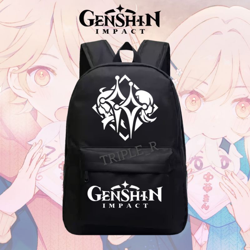 กระเป๋าเป้โรงเรียนสําหรับเด็ก Genshin Impact Aether & Lumine