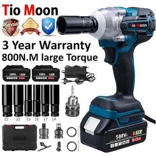 588VF Brushless Impact Wrench 1/2" Cordless Electric Wrench Gun Drill Battery Ratchet Wrench
