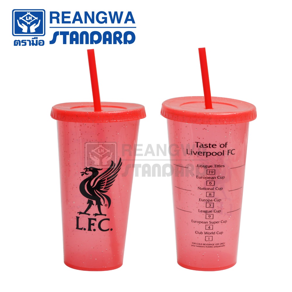 REANGWA STANDARD แก้วน้ำกลิตเตอร์ LIVERPOOL ขนาด 500 ml.สินค้าลิขสิทธิ์แท้จากสโมสรฟุตบอลลิเวอร์พูล (4ใบ/ชุด) RW 6102+3P4