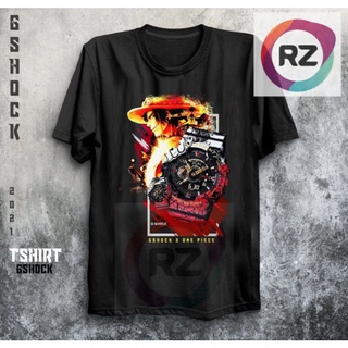 คอตต้อนคอกลมเสื้อยืด One Piece X Gshock ไซซ์ S-5XL