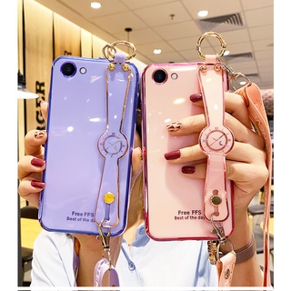 เคส Vivo V15 Pro V9 เคส Vivo Y97 Y93 เคส Vivo Y19 Y91 Y95 โทรศัพท์ยางนุ่มมีสายคล้องข้อมือสําหรับ เคส