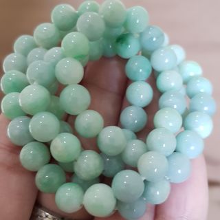 สร้อยคอหยกพม่าแท้ (Natural jadeite jade type A) ยาวประมาณ17"