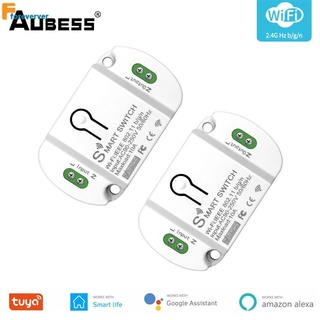 Aubess 10A Tuya WIFI สมาร์ทเปิดปิดอุปกรณ์ Tuya โทรศัพท์มือถือการควบคุมระยะไกลไร้สาย Timing การควบคุมเสียงสวิทช์รุ่นใหม่ FORE