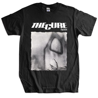 เสื้อยืดครอปใหม่ เสื้อยืดผ้าฝ้าย แขนสั้น พิมพ์ลาย The Cure Faith สีดํา ของขวัญ สําหรับผู้ชายS-5XL