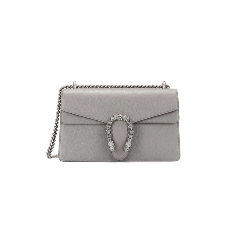 ASCE｜Gucci Dionysus Small Grey Leather Bacchus Chain Bag Shoulder Bag