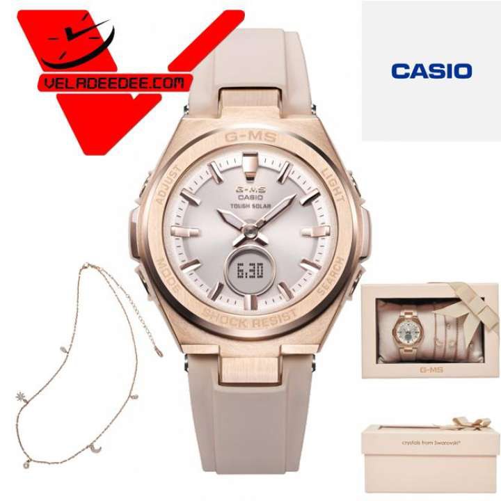 CASIO BABY-G G-MS Limited Edition Gift Set นาฬิกาข้อมือหญิง 2 ระบบ (ประกัน CMG ศูนย์เซ็นทรัล 1 ปี) รุ่น MSG-S200G-4ADR