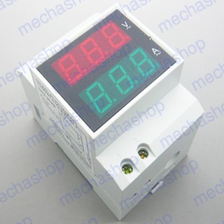 เครื่องมือวัดไฟฟ้า แอมป์มิเตอร์ ดิจิตอลแอมป์มิเตอร์ AC 220V 100A Digital LED Voltmeter Ammeter