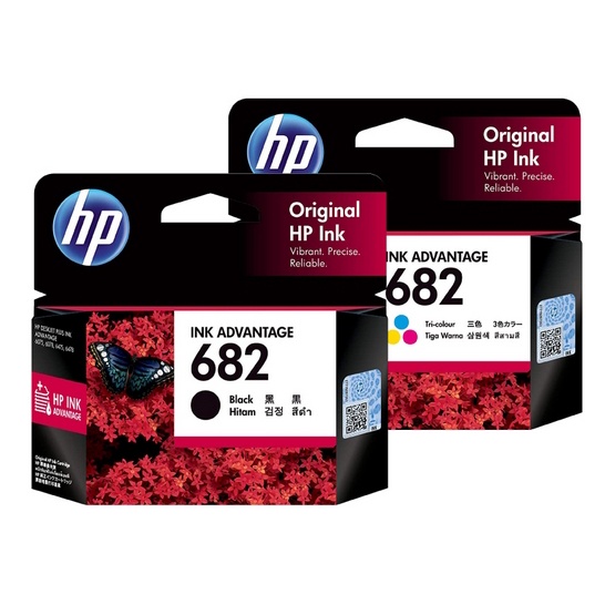 ตลับหมึก HP เบอร์ 682 ดำ  และ สี 682 สี ของแท้