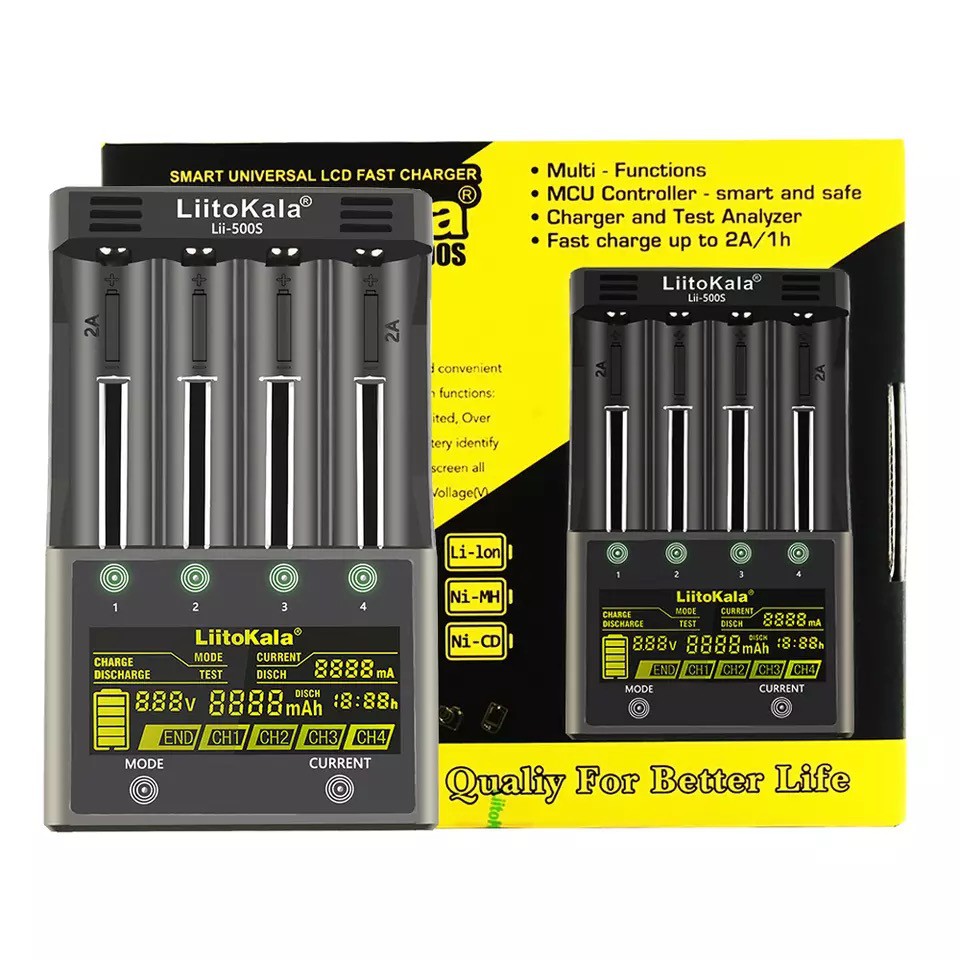 เครื่องชาร์จถ่าน LiitoKala Lii-500S  รองรับ 26650，21700，20700, 18650, 18490, 18350 AA  AAA - Battery Charger（ของแท้100%)
