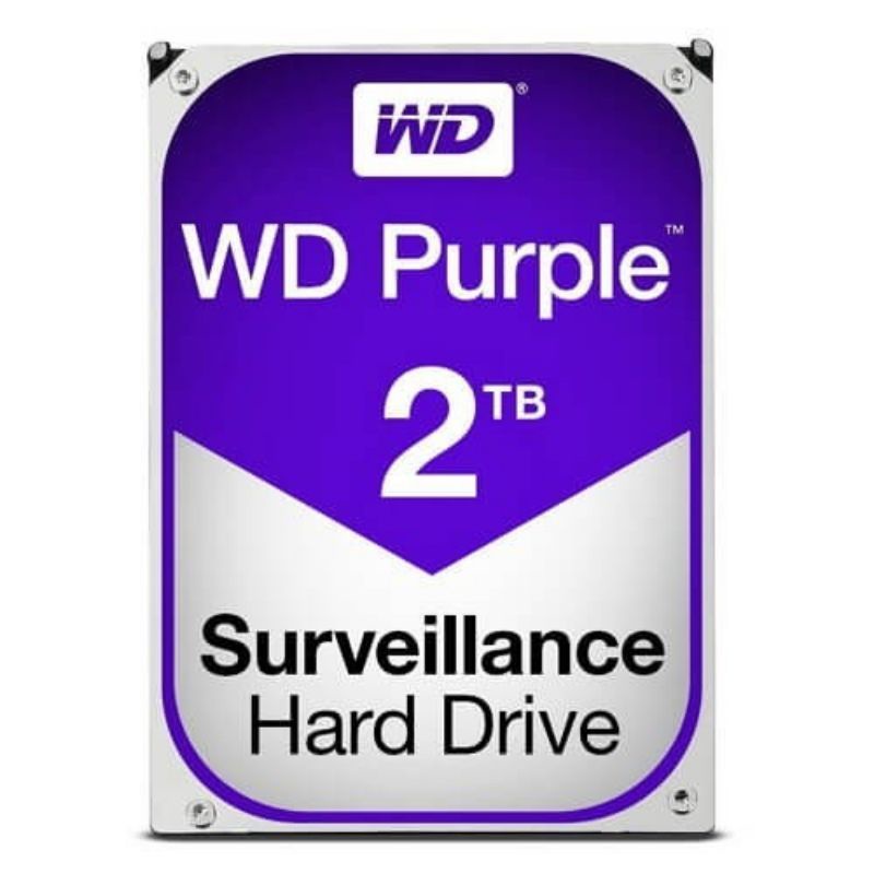 ฮาร์ดดิสก์ ขนาด 2 TB HDD WD PURPLE 5400RPM SATA3 ( WD20PURZ ) 📌รับประกันสินค้า 3 ปี สำหรับ กล้องวงจร