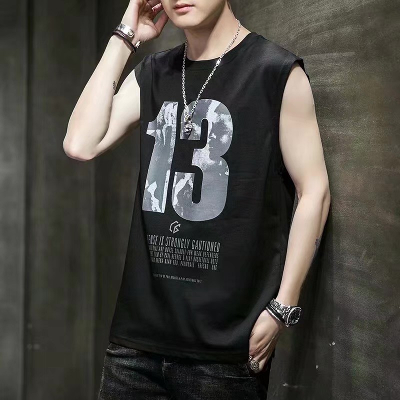 TS MEN เสื้อแขนกุดผู้ชาย เสื้อคอกลม แฟชั่นสำหรับผู้ชาย(มี3สี)รุ่น 0094