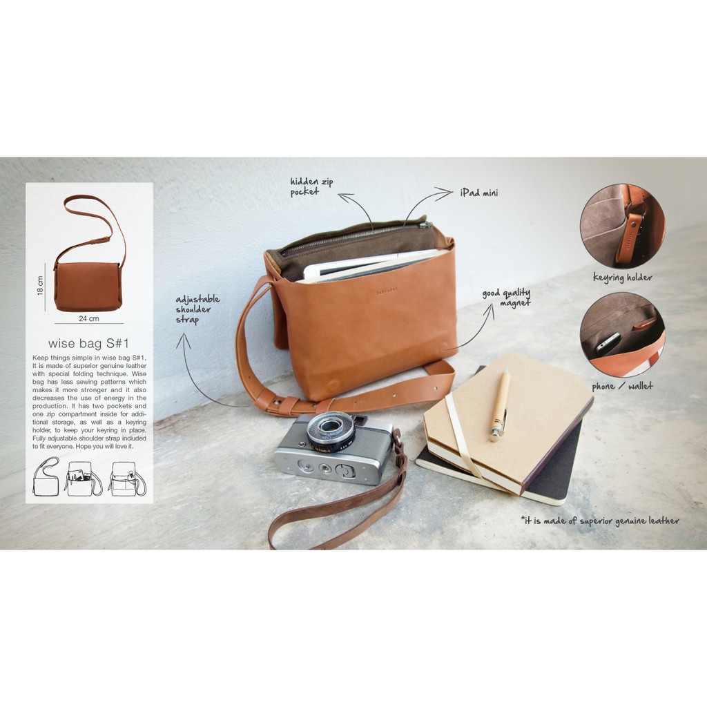 labrador WISE bag S#1 กระเป๋าสะพายไหล่หนังแท้ (LAA097)