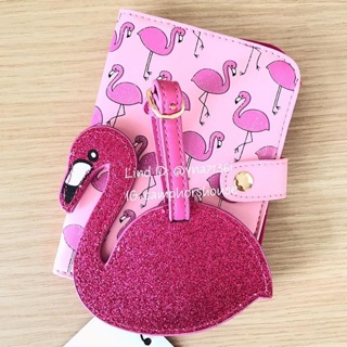 SKINNYDIP Flamingo Passport Holder and Luggage Tag Travel Set ชุดปกพาสปอร์ต และป้ายห้อยกระเป๋า