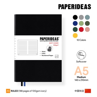 Paperideas A5 Ruled Softcover Notebook - สมุดโน๊ตเปเปอร์ไอเดีย A5 ปกอ่อนมีเส้นบรรทัด
