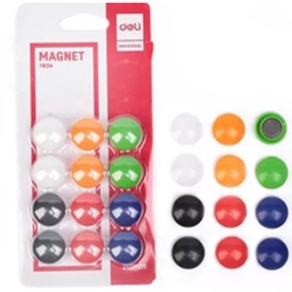 Deli แม่เหล็กติดกระดาน จำนวน 1 แพ็ค Magnet 7824 แม่เหล็กติดไวท์บอร์ด แม่เหล็กติดกระดาน ที่ติดกระดาน