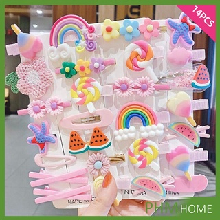 กิ๊ฟน่ารัก กิ๊ฟสไตล์เกาหลี กิ๊ฟเซ็ท14 ชิ้น  กิ๊บสีลูกกวาด Childrens hairpin