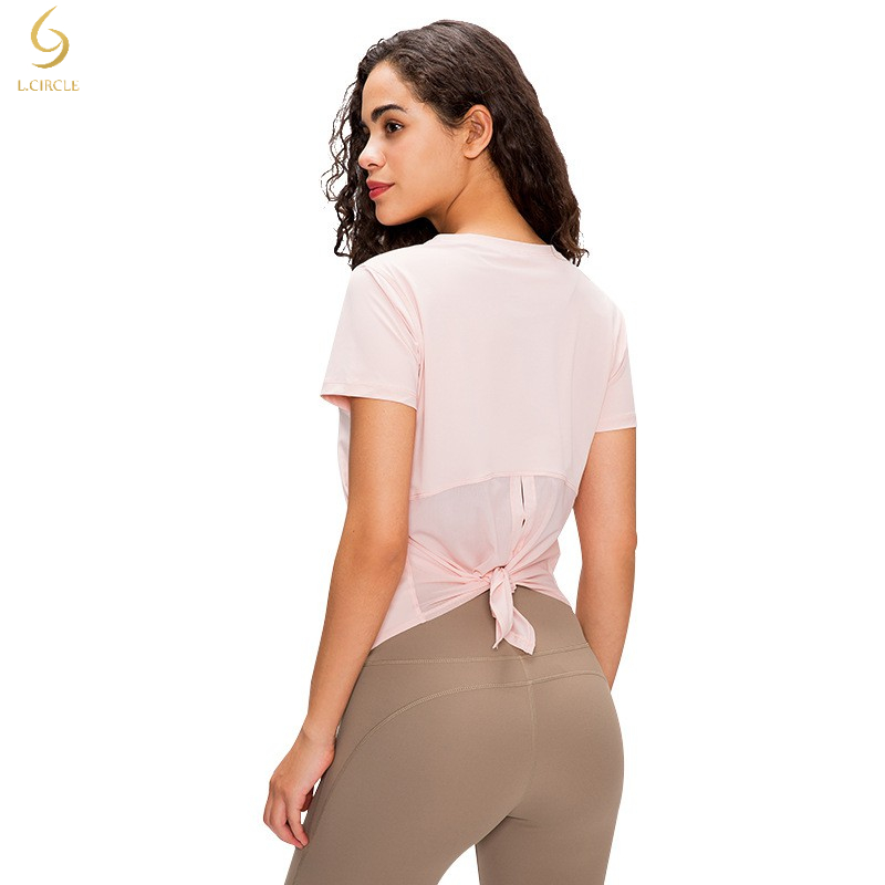 L.CIRCLEWomen Leisure Sports Yoga Short Sleeve