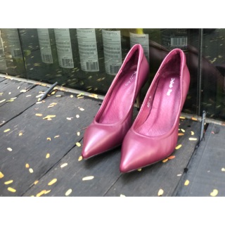 Spice Heels 3.2” สี Brandy Burgundy หนังแกะแท้ พื้นรอง 2 ชั้น