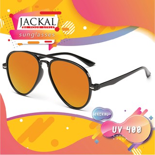 JACKAL SUNGLASSES แว่นกันแดด รุ่น Miame JS208 Gold-Red Mirror Lens