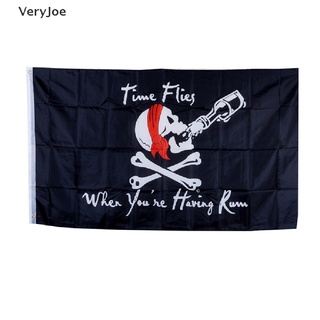 [VeryJoe] ธงโจรสลัด ลายหัวกะโหลก Jolly Roger 90x150 ซม. สําหรับตกแต่งปาร์ตี้ฮาโลวีน