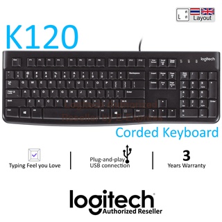 Logitech K120 Keyboard แป้นภาษาไทย/อังกฤษ ของแท้ ประกันศูนย์ 3ปี