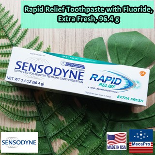 Sensodyne® Rapid Relief Toothpaste with Fluoride, Extra Fresh 96.4 g ยาสีฟัน ลดอาการเสียวฟัน