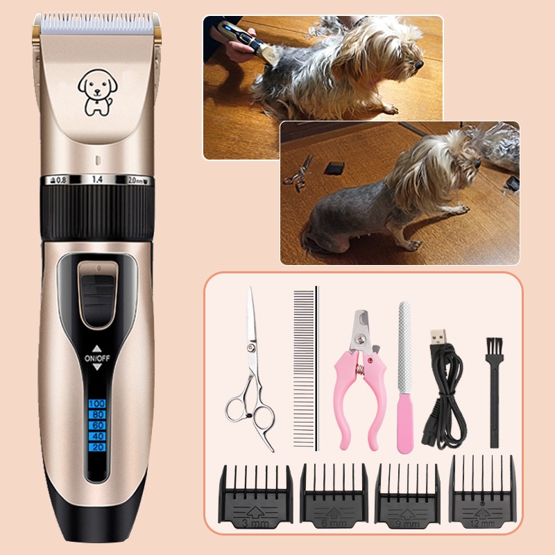 Dog Hair Trimmer Pet Grooming Kit Cordless Professional