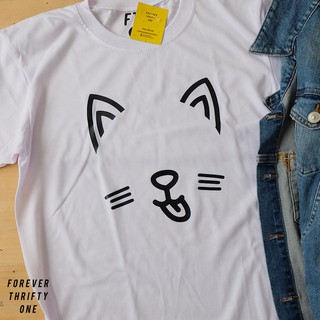 เสื้อเชิ้ต CAT KITTY FACE เสื้อยืดเชิ้ต Unisex เสื้อยืดผู้หญิงผู้ชาย *:B