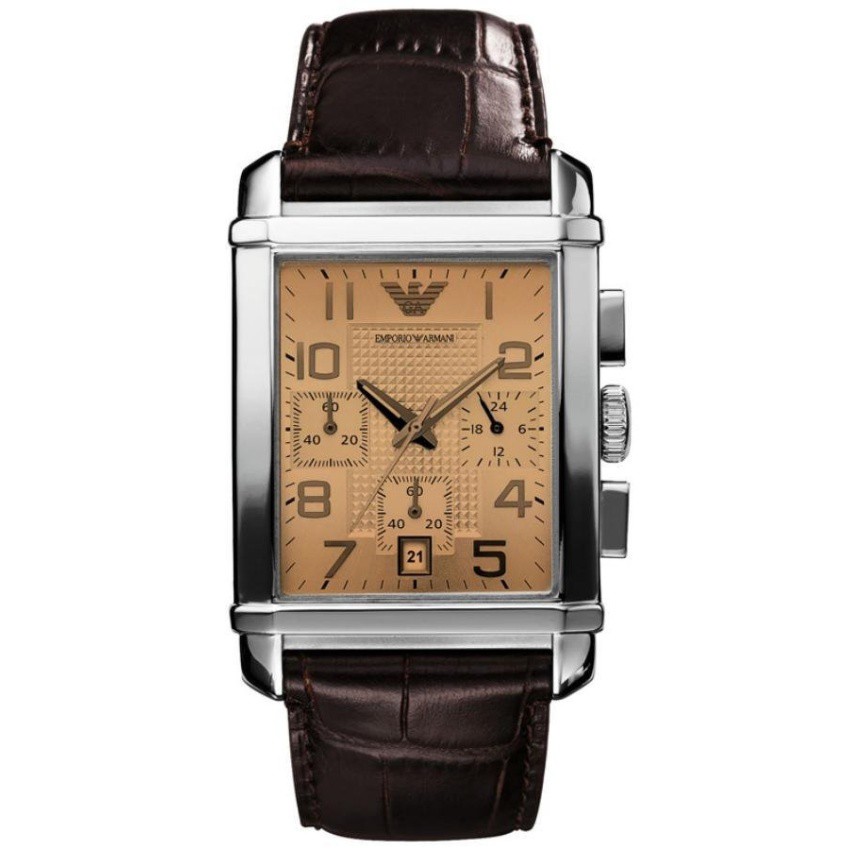 Emporio Armani นาฬิกาข้อมือผู้ชาย Brown สายหนัง รุ่น AR0337