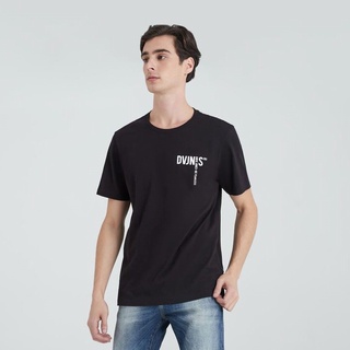 เสื้อยืดสีขาวDAVIE JONES เสื้อยืดพิมพ์ลายโลโก้ ทรง Regular Fit สีขาว สีดำ สีเทา สีเขียว Logo Print T-Shirt in white blac