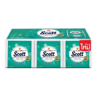 ทิชชูม้วน  สก๊อตต์ คลีนแคร์ ป๊อป-อัพ สีเขียว ห่อ 60 แผ่น กระดาษทิชชู Scottish Clean Care Roll Tissue Green Pop-up Pack 6