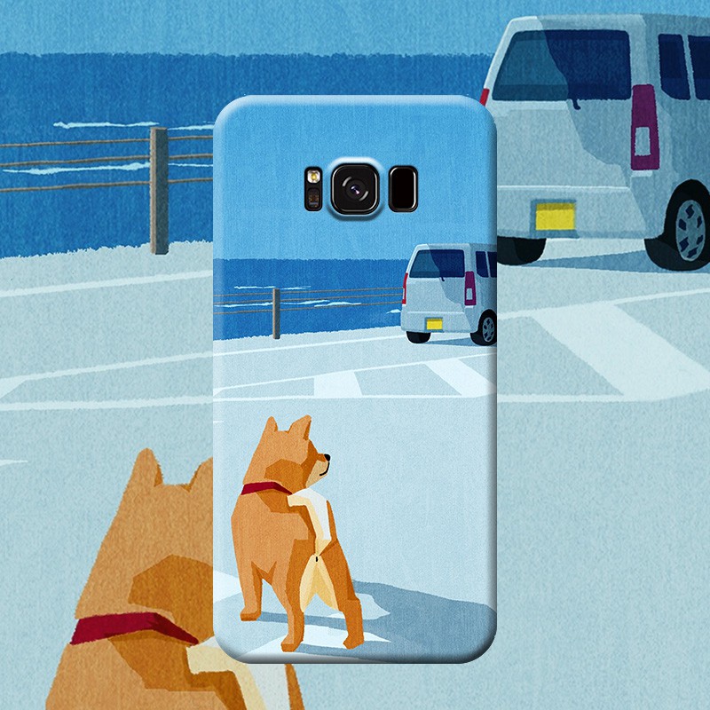 การแข่งขันประกวดชิบะอินุริมทะเลลูกสุนัขสองฮาน่ารัก Samsung s6edge + หน้าจอโค้งเรียบง่าย s7edge c9pro โทรศัพท์มือถือ
