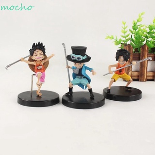 Mocho โมเดลฟิกเกอร์ Monkey D Luffy Ace Young Sabo Three Brothers ขนาด 9-10 ซม. ของเล่นสําหรับเด็ก