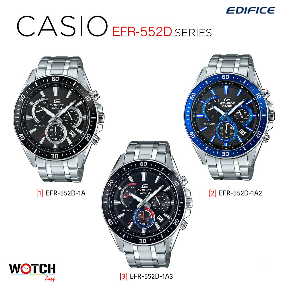 นาฬิกา Casio Edifice Chronograph นาฬิกาข้อมือผู้ชาย สายแสตนเลส รุ่น EFR-552D