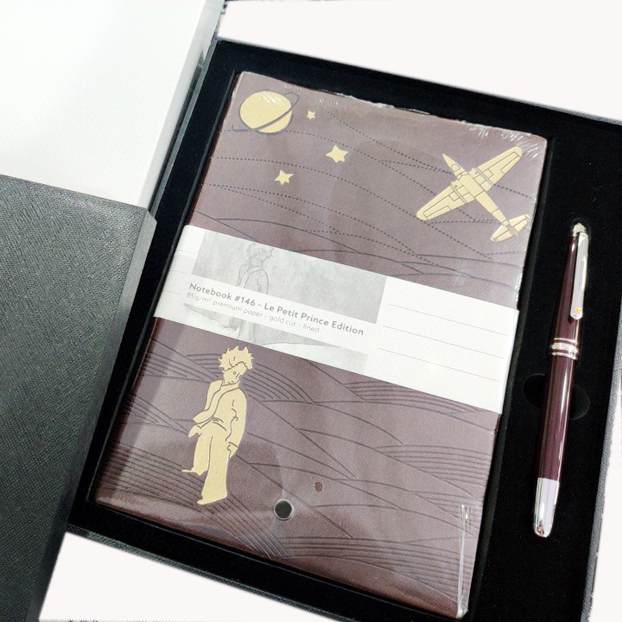 Mont Mont Mont Mont Montblanc * The Little Prince Notepad Signature Notebook Set สีน้ําตาล