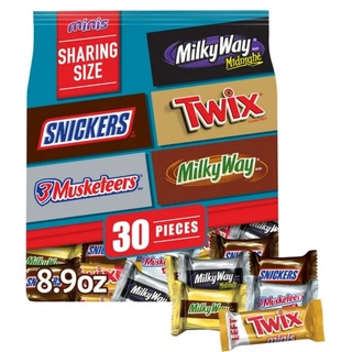 ช็อกโกเเลตรวม Snickers, Twix, 3 Musketeers, Milky Way &amp; Milky Way Midnight