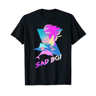 เสื้อยืด พิมพ์ลายกราฟฟิค Vaporwave Sad Boi 80S 90S คุณภาพดี