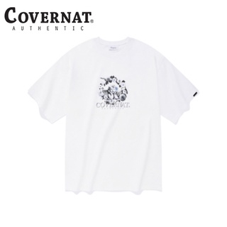 [100% Cotton] Covernat เสื้อยืดแขนสั้น ผ้าฝ้าย พิมพ์ลาย แฟชั่นฤดูใบไม้ผลิ ฤดูร้อน (สีขาว)