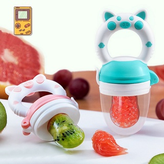 Palm Fun】เครื่องป้อนอาหารเด็กฟันบด BPA ฟรีซิลิโคนหมูผลไม้จุกสำหรับทารก Infants