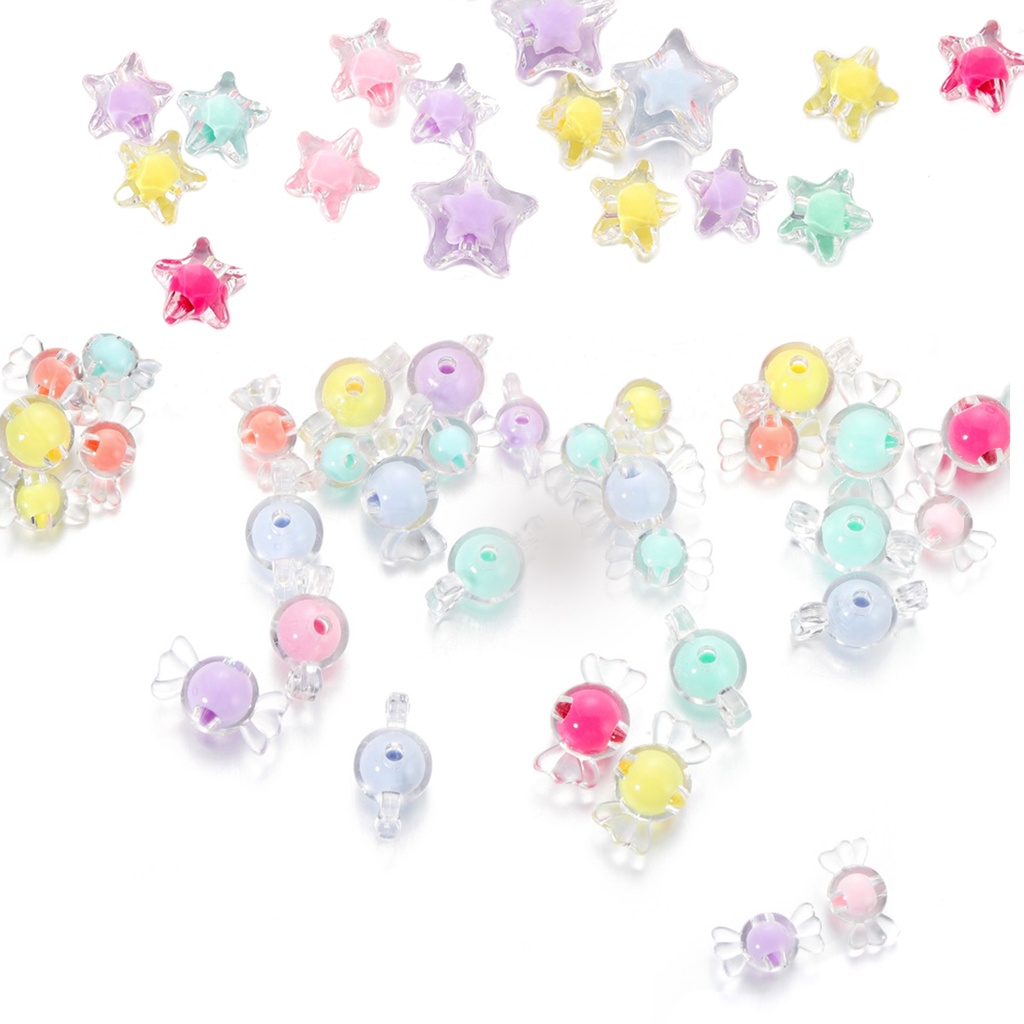 ลูกปัด Pentagram Candy อะคริลิค CCB สร้อยคอเครื่องประดับแฟชั่น DIY (20 ชิ้นต่อถุง)
