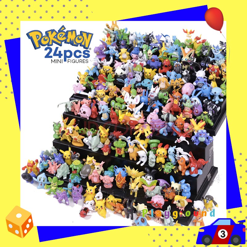 โมเดล โปเกม่อน 24 ตัว คละแบบ Pokemon Minifigure 24pcs