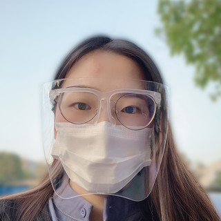 Full face shield Nopeet BLOCC แว่นตาแว่นตากันแดด หน้ากากอนามัย  Faceshield แว่นตาแว่นตาขนาดใหญ่ Eye Shields เดินทางกลางแจ้งอะคริลิคทนทานกระจกบานใหญ่