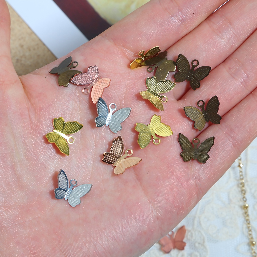 [11X13 มม.] ไม้แขวนเสื้อ รูปผีเสื้อ 50 ชิ้น สําหรับทําเครื่องประดับ แฮนด์เมด diy - รูปที่ 4