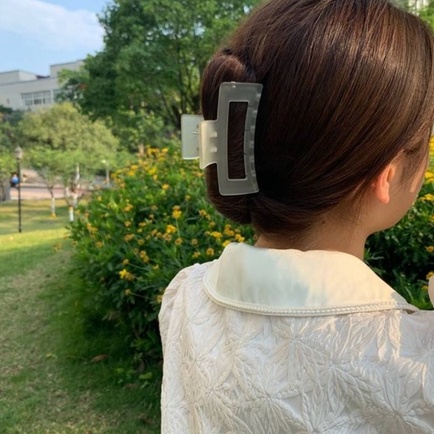 GAE-กิ๊บหนีบผมสี่เหลี่ยมสีเจลขุ่นมาใหม่ขนาดกลาง(พร้อมส่งจากไทย)🌹🌹13CM - รูปที่ 5