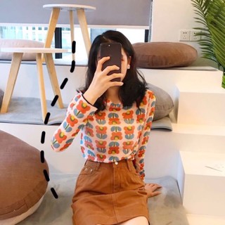 มือ 2 ✌🏻เสื้อแขนยาวซีทรู ลายดอกไม้ น่ารัก 🌹 งานจริงอยู่รูปสุดท้ายค่ะ