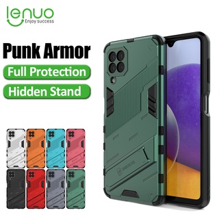 Lenuo กับผู้ถือ Punk เคส สำหรับ Samsung Galaxy A22 4G A22 5G A32 4G A12 A02 เคสโทรศัพท์ เกราะ กันชน กันกระแทก เคสมือถือ