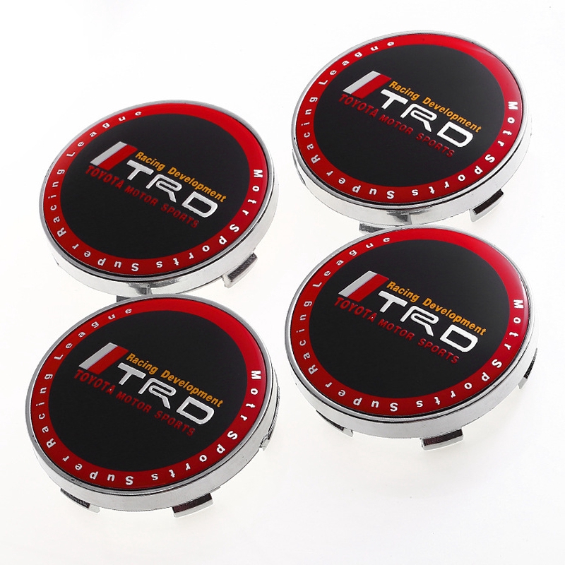 4 ชิ้น/เซ็ต Fit สําหรับ Toyota TRD ล้อ Center Hub Cap ดัดแปลงสัญลักษณ์รถ ABS ล้อฝาครอบ TRD พลาสติก 6